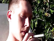Thin Young Twinkie Ryan Connors Jerks Off And Smokes Cigars