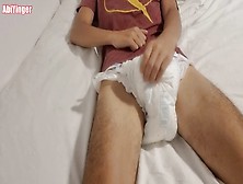 Abdl Diaper Husband Jerks Off In His Diaper Realy Fast