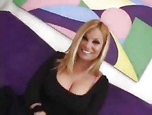 Blonde Oils Her Tits And Then Gets Her Pussy Stretched