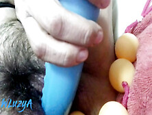 Watch How My Hairy Pussy Eats Some Pingpong Balls And A Long And Delicious Big Dildo Blue