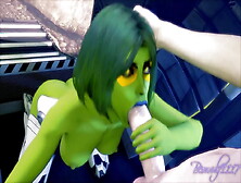 Gamora Takes A Massive Cock Elegantly In Her Mouth