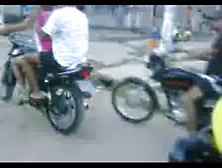 Dare - Topless Biker Flashing In Public Place