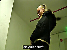 Public Stairwell Babe Gets Her Ass Drilled In Pov With A Smile