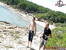 Spanish Teenager Girls Seduced For Foursome At The Beach