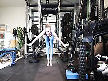 Brie Larson - Goddess Stretch Workout (April 2021)