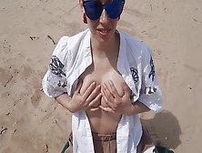 Boobs Massage On The Public Beach