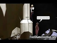 3D Cartoon Commander Of The Starship Fucks Her Copilot