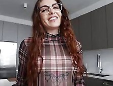 Adorable Roommate Brenna Mckenna With Glasses Gets Face Fucked