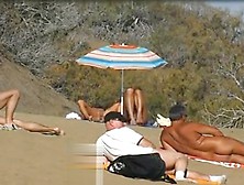 Slutwife Masturbating For Pervs In A Beach