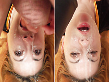Rough Sloppy Upside Down Facefuck Session With Two Amateurs