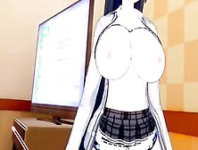 [Eroge Koikatsu! Vr Ver] Huge Titted Emotionless Jk "aika (Orichara)" Jugs Rubbed Inside Karaoke H! (Huge Breast Animati