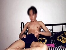 Slim Asian Teen Boy Pleasuring Himself Before Relaxing On The Sofa