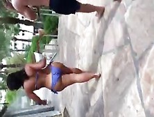 Juicy Ass Walking Poolside