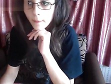 Bespectacled Beauty Chikabooms Took Off Clothes In Front Of Webcam