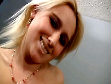 Busty Amateur Girl Smiles At The Camera While Rubbing Her Cunt