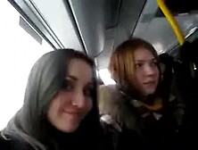 She Touches Bus Flasher's Cock With Boot