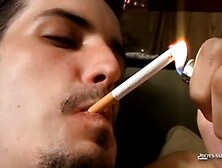 Dude Chainsmoker Axel Jizzes His Load After Puffing His Cigs