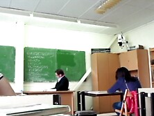 Classmates Manage To Fuck Right In The Classroom During The Lesson
