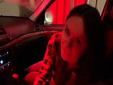 Horny Wife Gives Blowjob At Automatic Car Wash And Swallows Cum