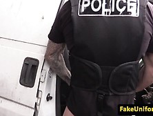 Busty Uk Slut Drilled From Behind By Cop