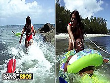 Bangbros - Charlie Mac Gets Into Hot Water,  Lifeguard Valerie Kay Saves The Day