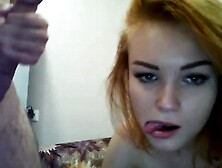 Red Haired Teen Blowin N Kissin Dick