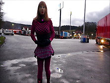 Rubberdoll Monique - As A Bimbo Doll At A Parking Lot