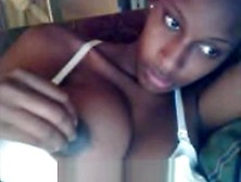 Busty Ebony Chick On Webcam