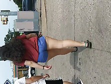 Pawg In Short Denim Shorts With A Nice Bubble
