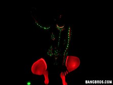 Neon Babe Dances In Black Light And Sucks Dick