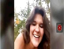 Girl With Awesome Boobs Take Off Clothes In Park