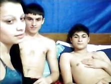 Amateur College Threesome On Webcam