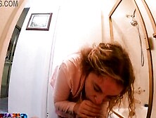Stepsister Sits On Stepbrothers Penis Into The Restroom
