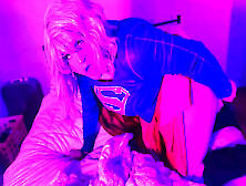 Sissy Supergirl First Time With Dildo