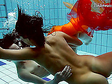 Two Delicious Hussies Like Fooling Around In The Pool