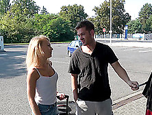 Blonde Milf Babe Carmel Picked Up On The Street To Get Pussy Fucked