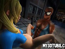 Hot 3D Supergirl Getting Fucked Hard By Spiderman