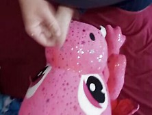 Freaky Lad Rubs Cock Against Stuffed Doll And Jizzes On It