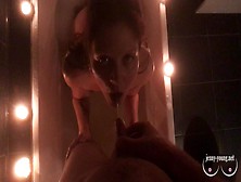 Teeny Takes Golden Rain And Plays With Giant Twat Lips And Candle Wax In The Bathroom