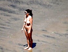 Playing Frisbee Totally Nude At The Beach