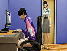 Asian Mom Catches Her Stepson Masturbating In Front Of The Computer Whatching Porn Videos And Then Helps Him Have Sex With Her F