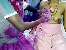 Real Desi Sex Tape: Brother-In-Law Gets Playful On Holi,  Rubs Color On Step-Sister-In-Law's Breasts For Some Naughty Fun