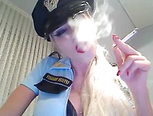 German Blonde Smokes Dominates -Tinycam. Org. Mp4