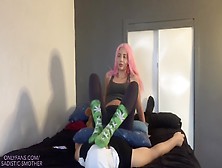 Sexy Smoking & Spitting With Sock Sniffing Hd} (Full Video On - Nyc Muscle Goddess