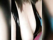 Doggy Style Sex Sucking Off Sex Toy Front Of Mirror Point Of View Swinging Boobies Rubber Dress