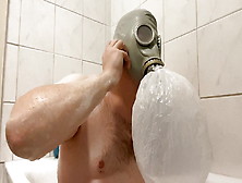 Bhdl - N. V. A.  Breathtub - Latex Gasmask Breathplay In The Bathtub And Cumming Twice