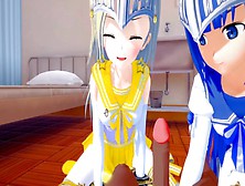 2 Bitches Knights Slammed With Fiance | 3D Anime