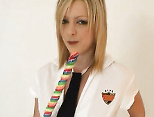 Blond With Two Toys In Hardcore Action