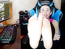 Takes A Break & Gives You A Footjob - Joi With Gamer Girl