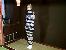 Blonde Russian Mummy Tape Cleave Gagged